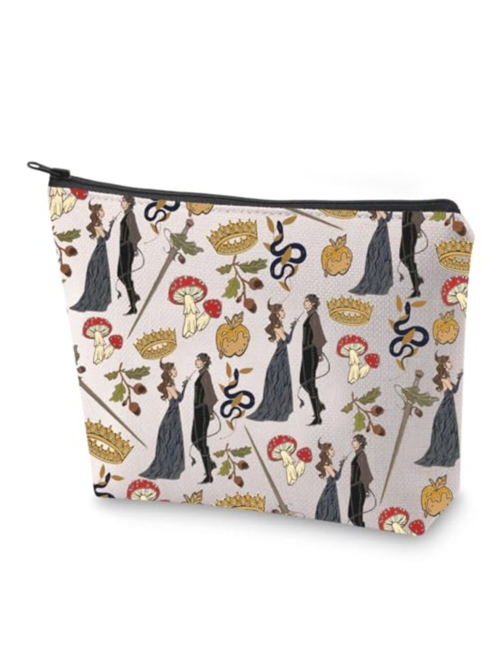 Polyester Fibre Cosmetic Bag Metal Zipper Retro Makeup Travel Pouch
